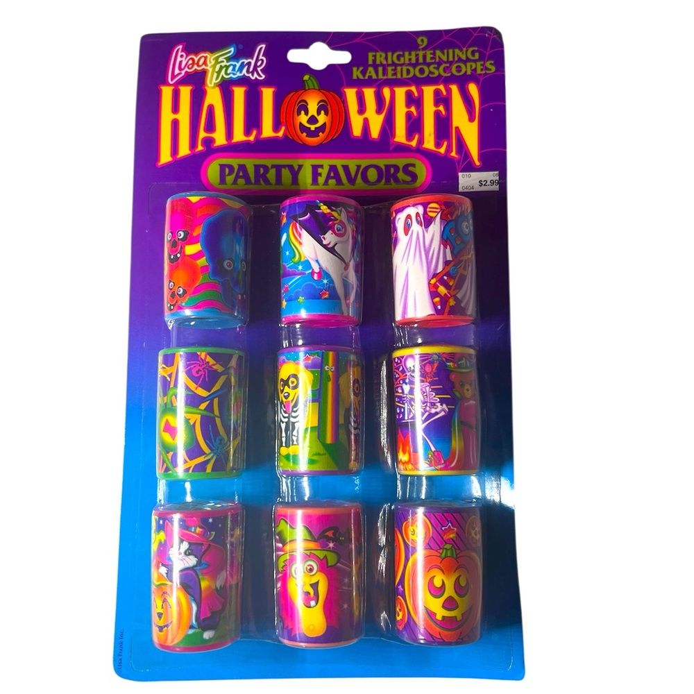 Vintage Multicolor Lisa Frank Halloween 9 Frightening Kaleidoscopes Favors. NWT